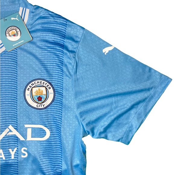Erling Haaland Manchester City 2023/24 Home Jersey Men’s Medium Home Puma Blue - Picture 8 of 16